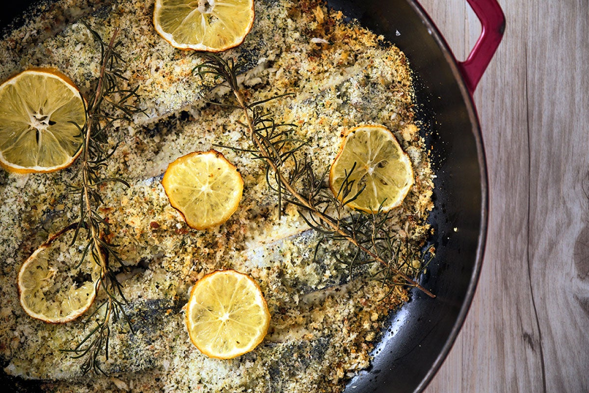 白身魚のパン粉焼き