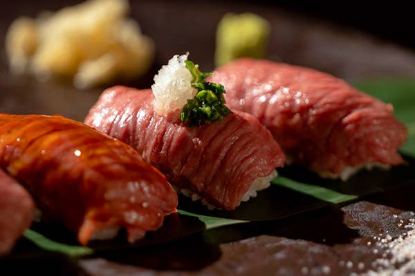 Ishigaki Beef rump steak sushi