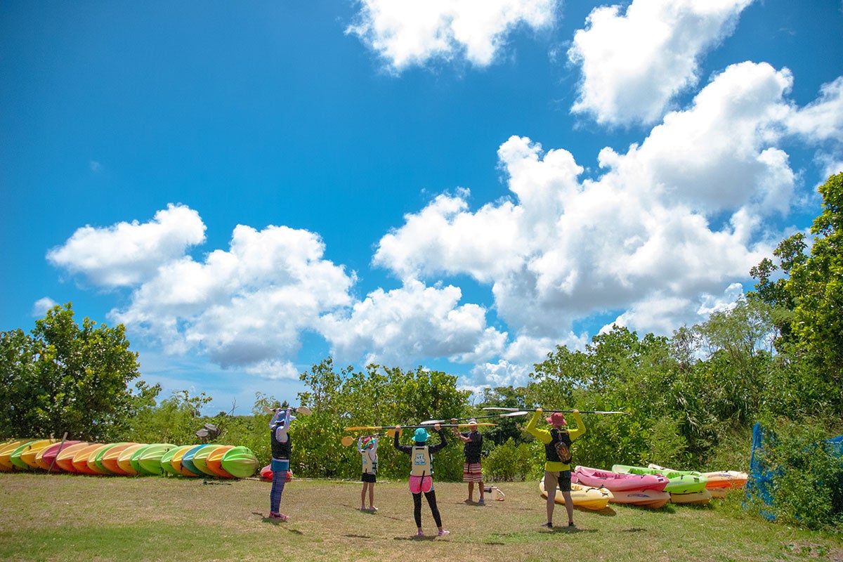 準備体操・漕ぎ方レクチャー風景